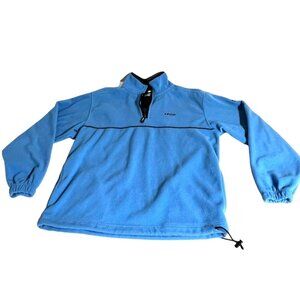 IZOD PerformX AirFx Fleece Mens Sz M Blue 1/4 Zip Sweatshirt Jacket Long Sleeve